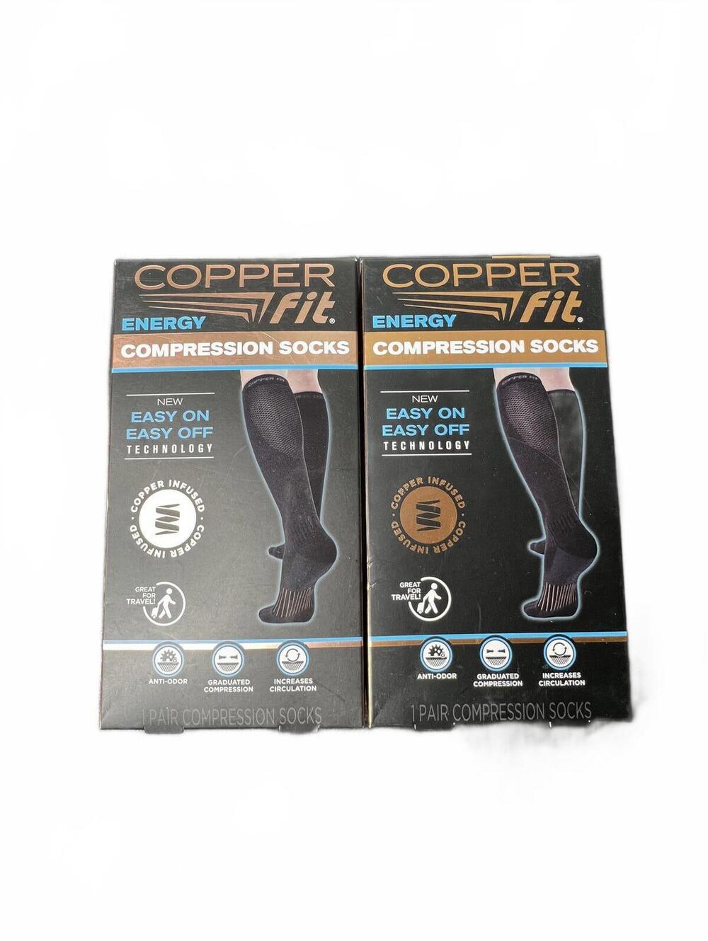 Copper Fit NEW Energy Compression Socks in Black -S/M